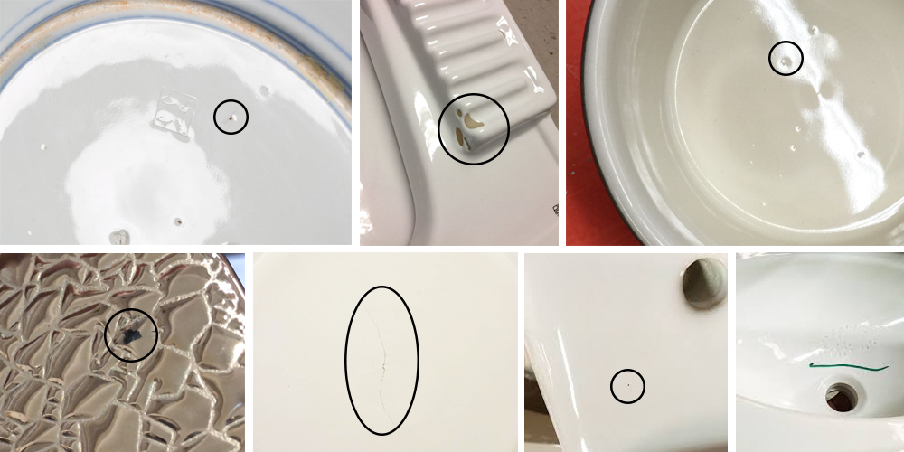 Les défauts de la porcelaine sanitaire / Porcelaine dans la salle de bain